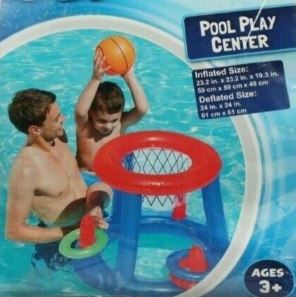 H2O GO! Pool Play Center Inflatable Ball and Rings For Toss. Kids Water Summer